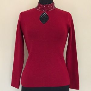 Wool Sweater with Swarovski Crystals